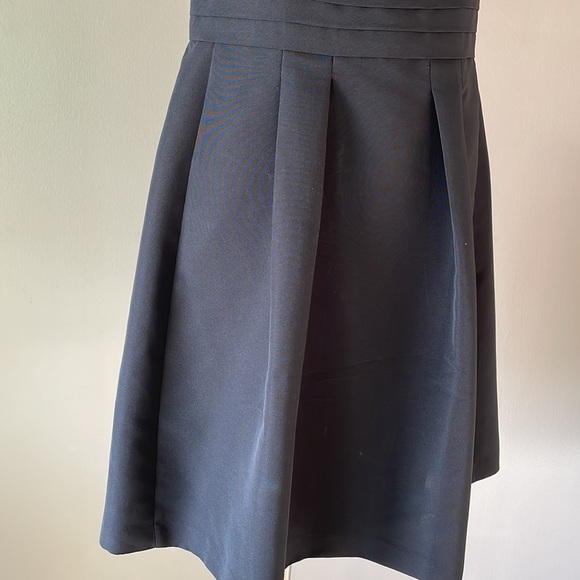 TAYLOR Fit and flare sleeveless BLACK cocktail dress zip back wide waistband 6 - Picture 3 of 13